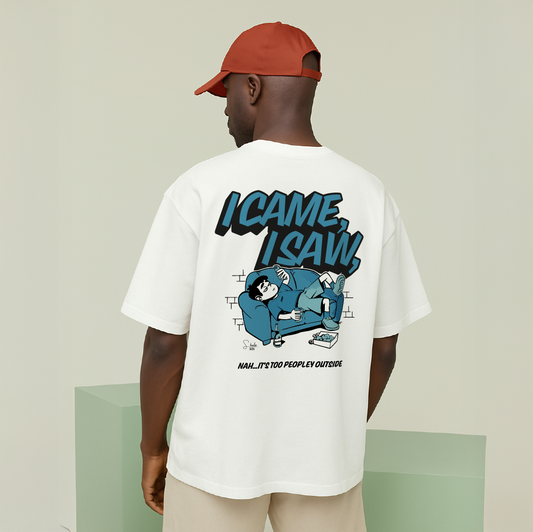 model with T Shirt design White