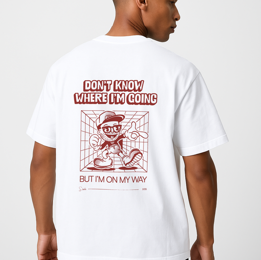 model with T Shirt design White