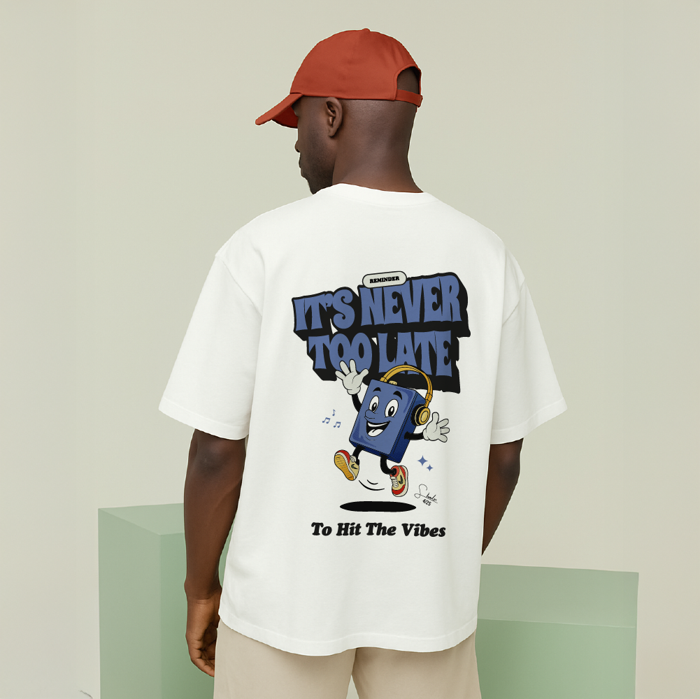 model with T Shirt design White