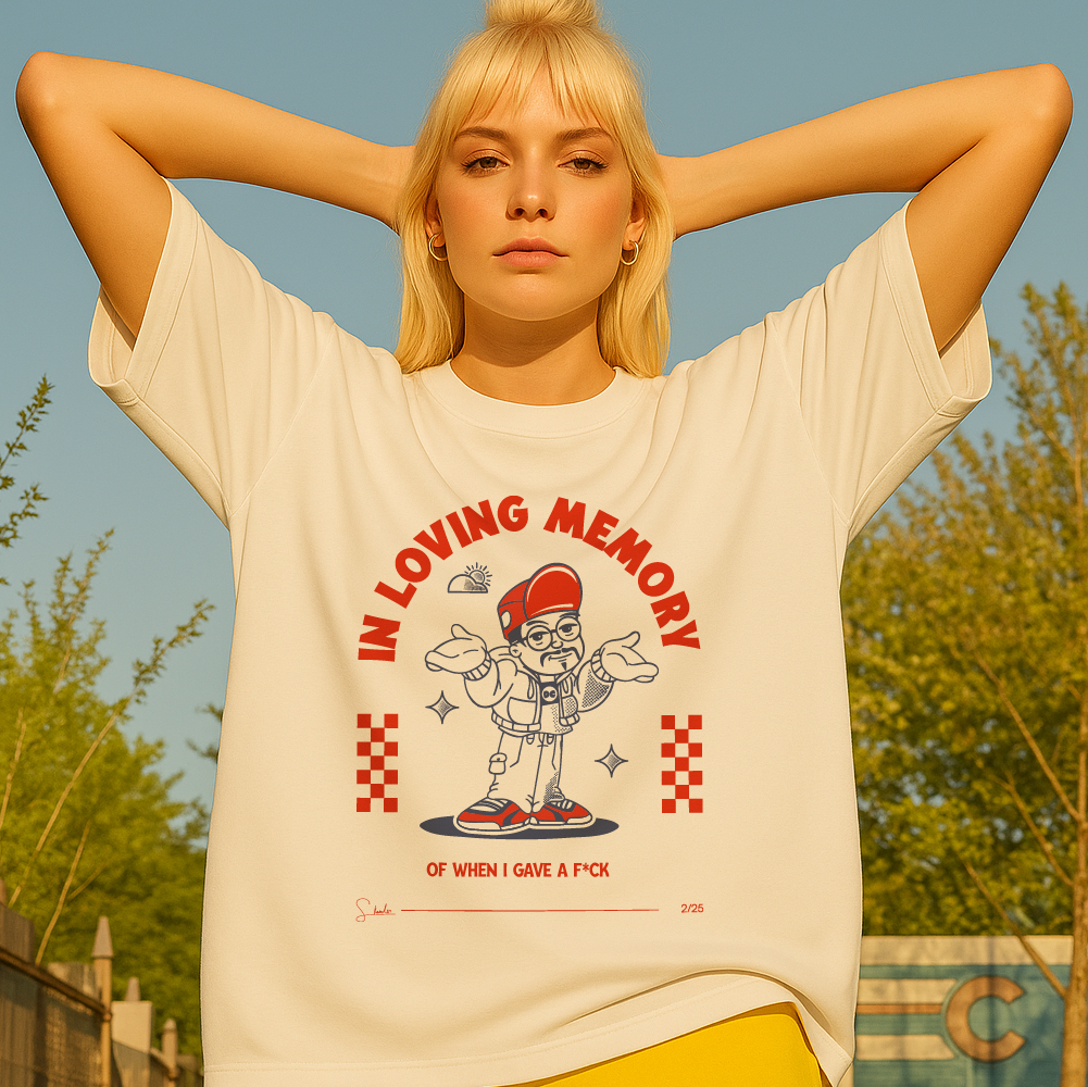 model with T Shirt design White