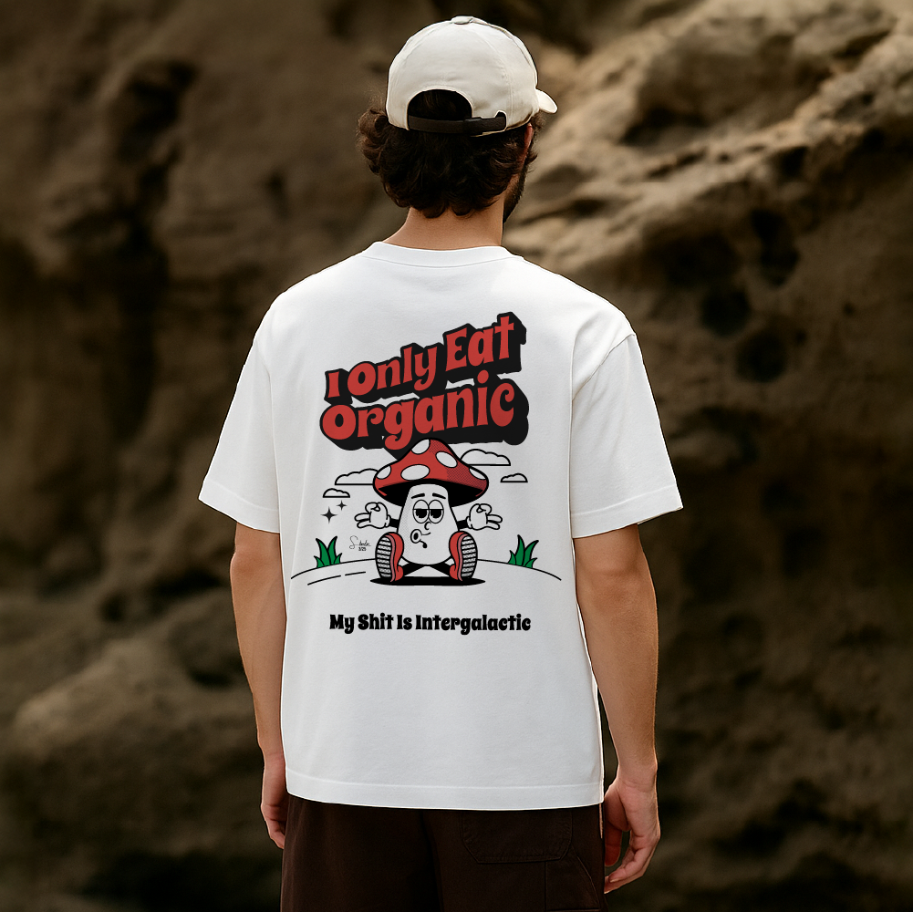 model with T Shirt design White