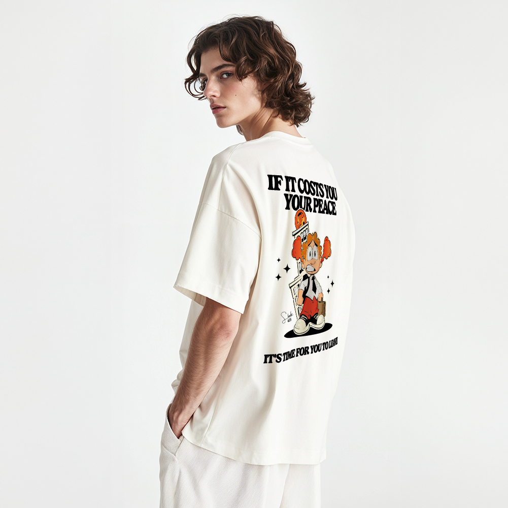 model with T Shirt design White