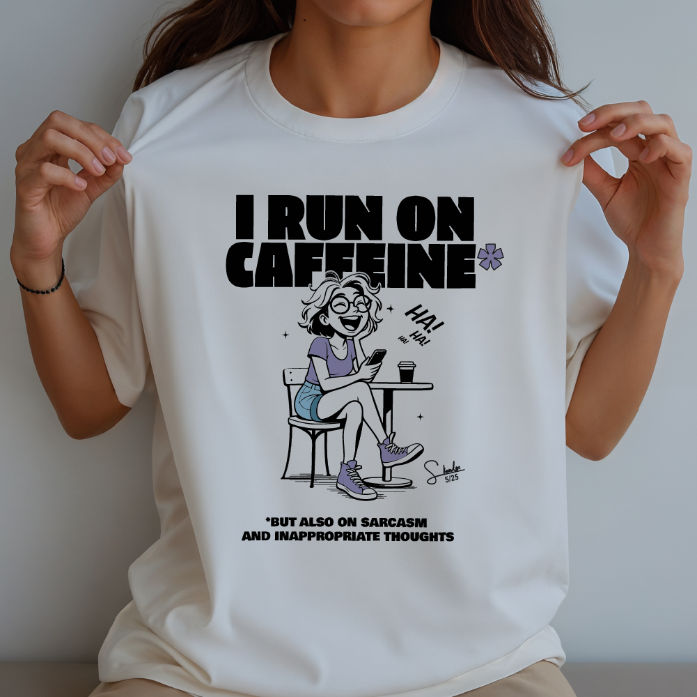 model with T Shirt design White