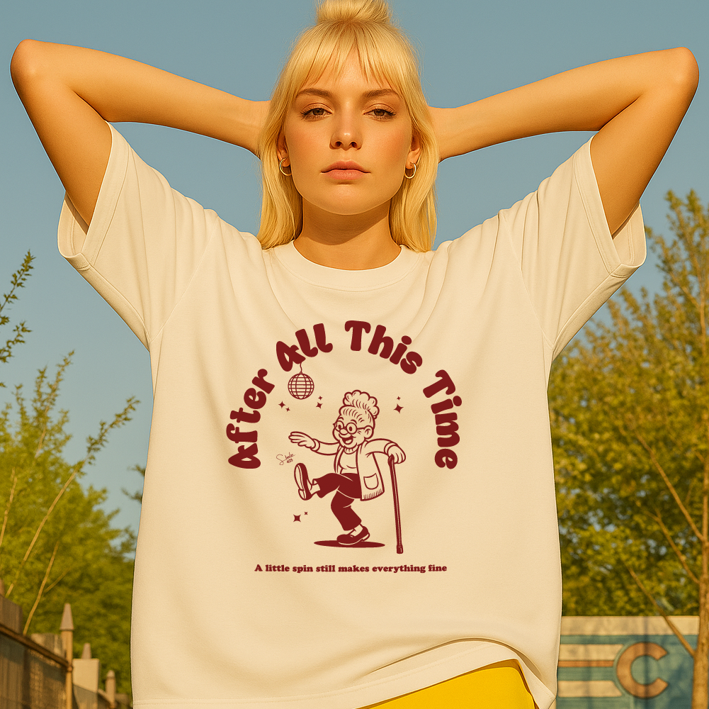 model with T Shirt design White