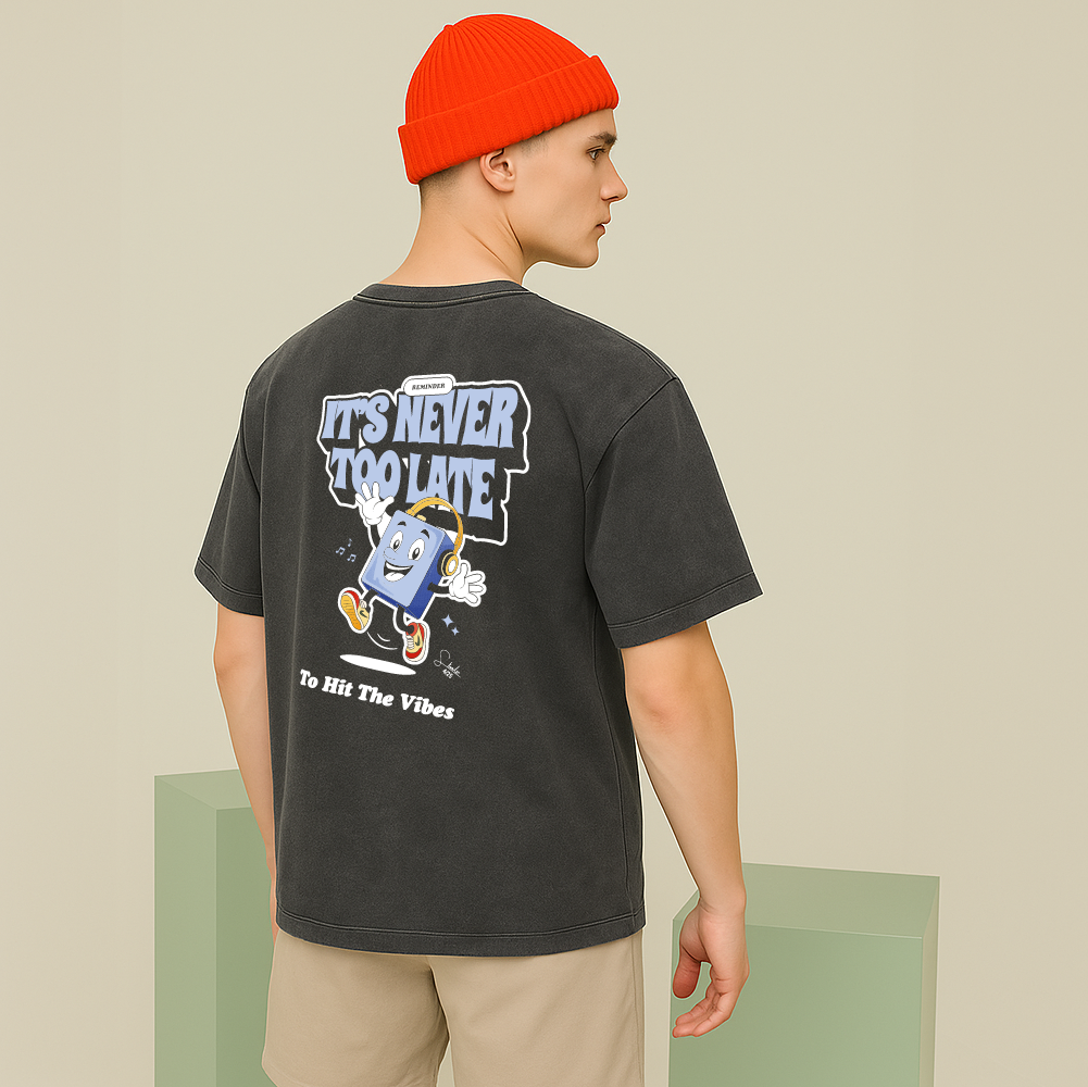 model with T Shirt design Black