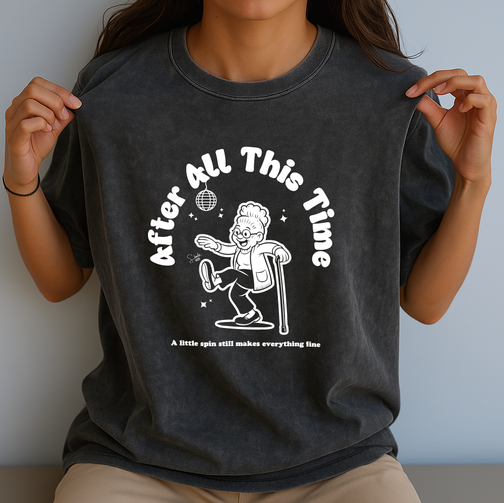 model with T Shirt design Black
