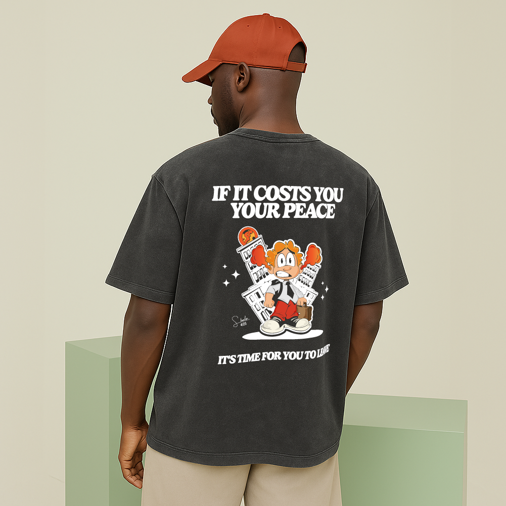 model with T Shirt design Black