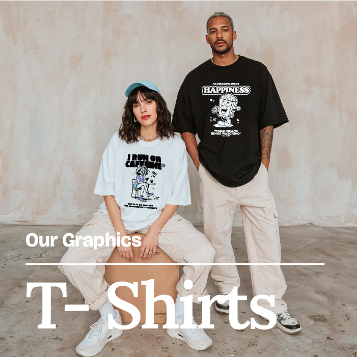 Image of the t-shirt categories on the website