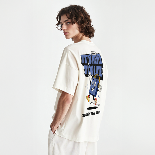 model with T Shirt design White