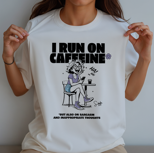 model with T Shirt design White