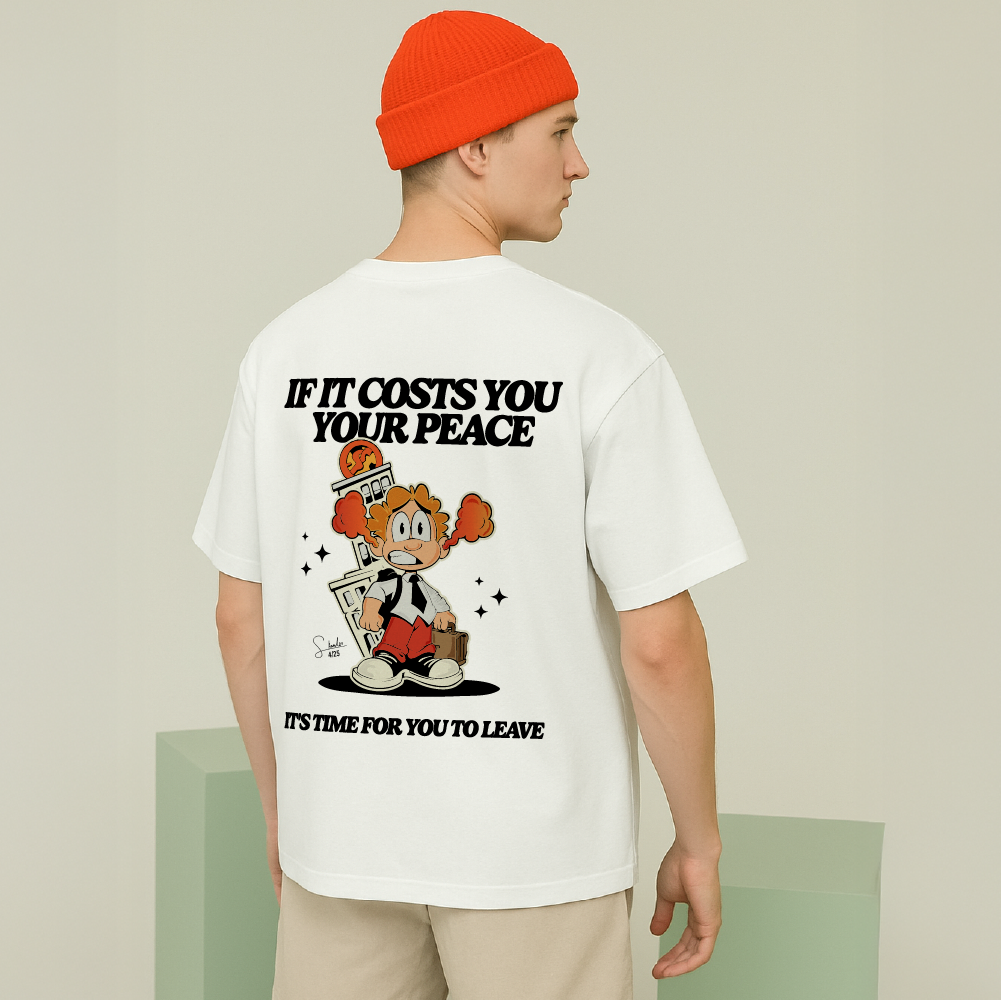model with T Shirt design White