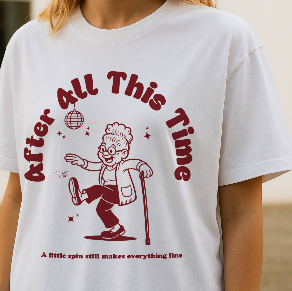 model with T Shirt design White