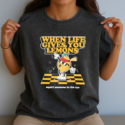 model with T Shirt design Black