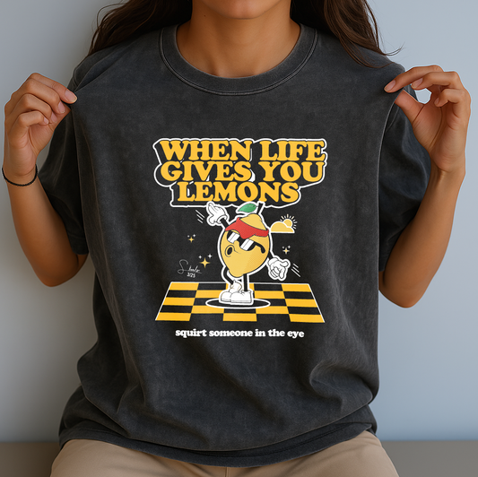 model with T Shirt design Black