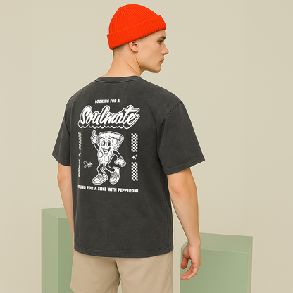 model with T Shirt design Black